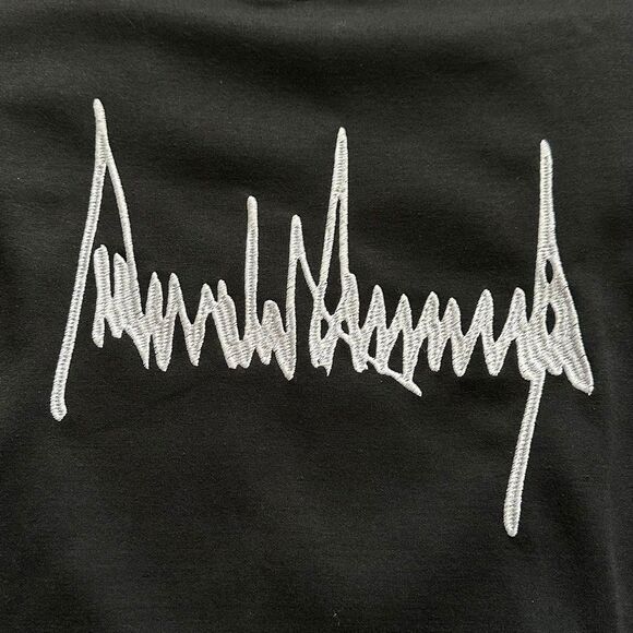 Donald Trump Black Crewneck Sweatshirt – White Embroidered Signature – Unisex - Picture 2 of 4